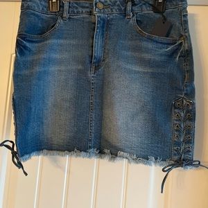 Black label lace Jean skirt
